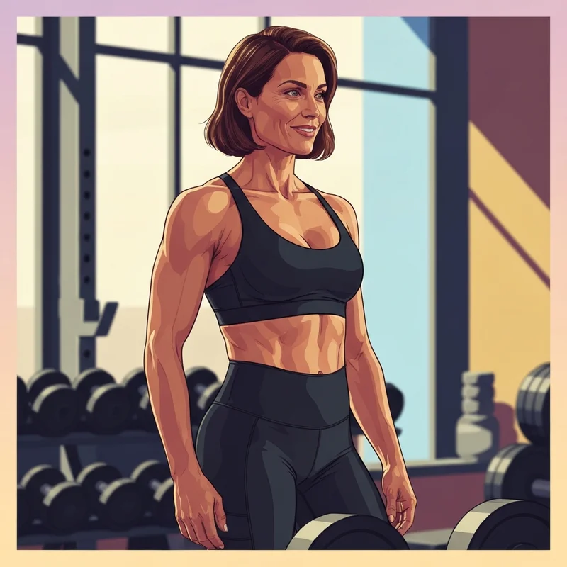 A woman exercising confidently while wearing a high-impact womens plus size sports bra in a gym setting.