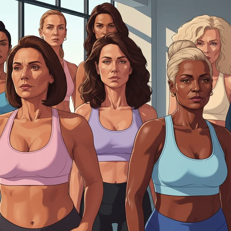 A group of active women wearing perfectly fitted gear found using a sports bra measurement chart.