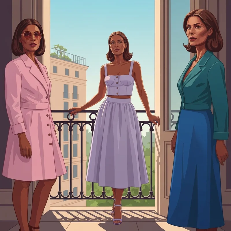 A woman wearing a trendy white linen bra top and skirt set on a summer vacation.