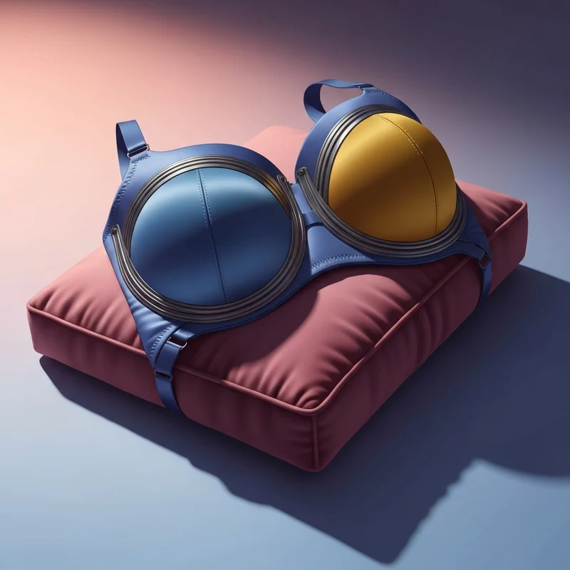 A conceptual photograph showing the structural engineering of a 102zzz bra.