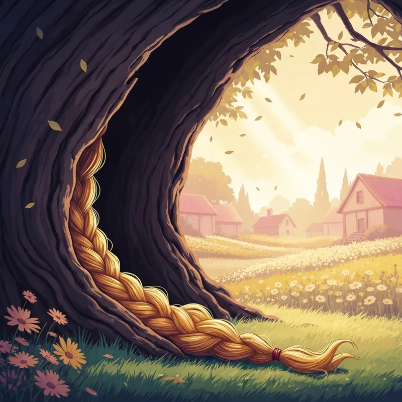 The golden braid elden ring talisman found in the hollow of a tree in the Shaman Village.