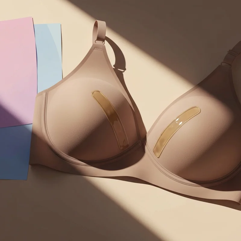 A close-up shot of the soft intention jelly bra showing its seamless construction and soft texture.