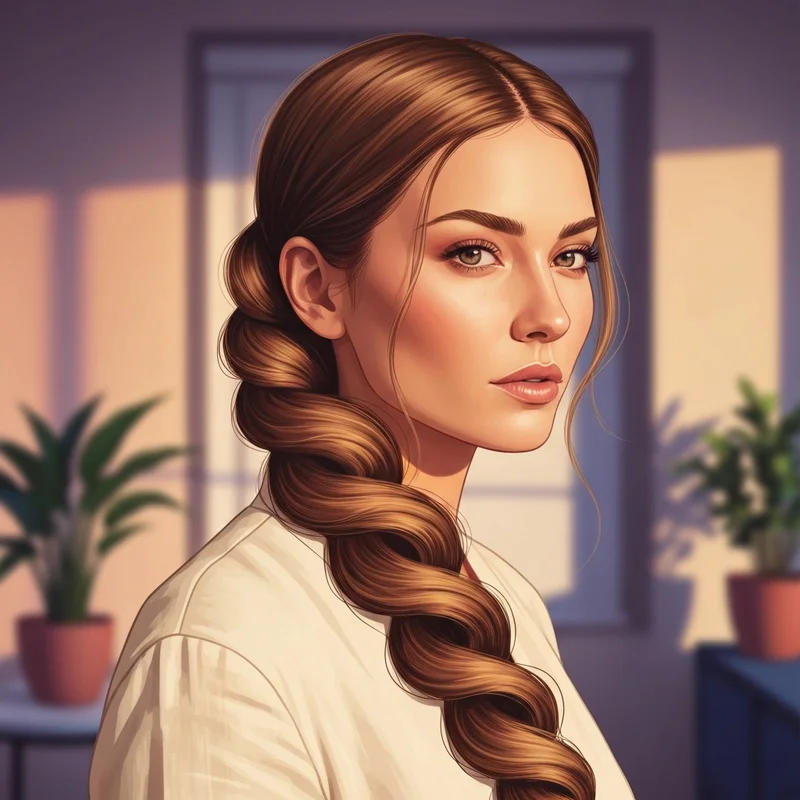 A young woman showcasing a perfectly styled rope twist braid for a high-end aesthetic look.