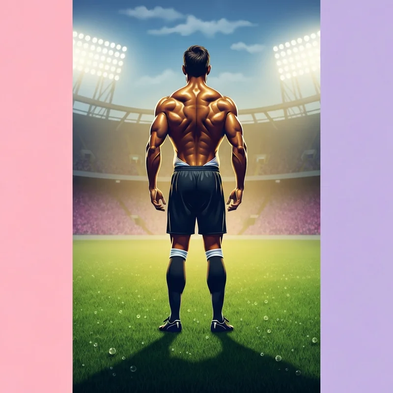 A powerful athlete displaying the Adama Traoré physique on a football pitch under stadium lights.