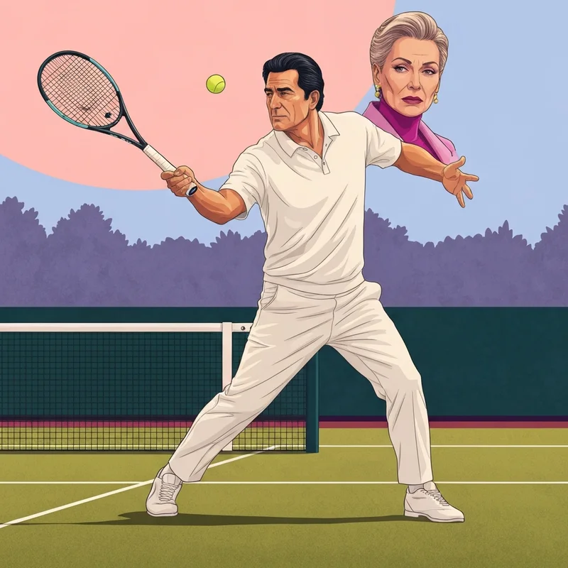 Roger Federer executing a perfect backhand during a championship match.