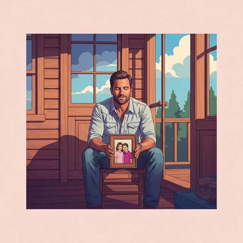 A symbolic representation of the Luke Combs weight loss journey focusing on fatherhood and legacy.