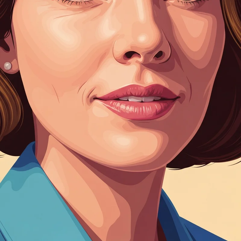 Close-up of a woman with a refreshed lower face and lifted mouth corners after dao botox treatment.