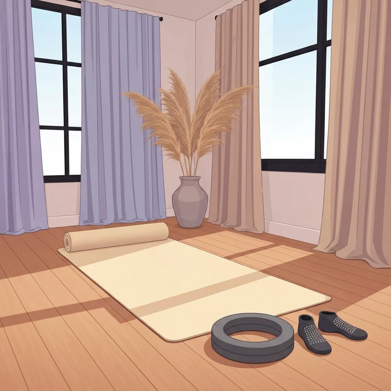 A serene home setup featuring essential accessories pilates for a mindful workout.