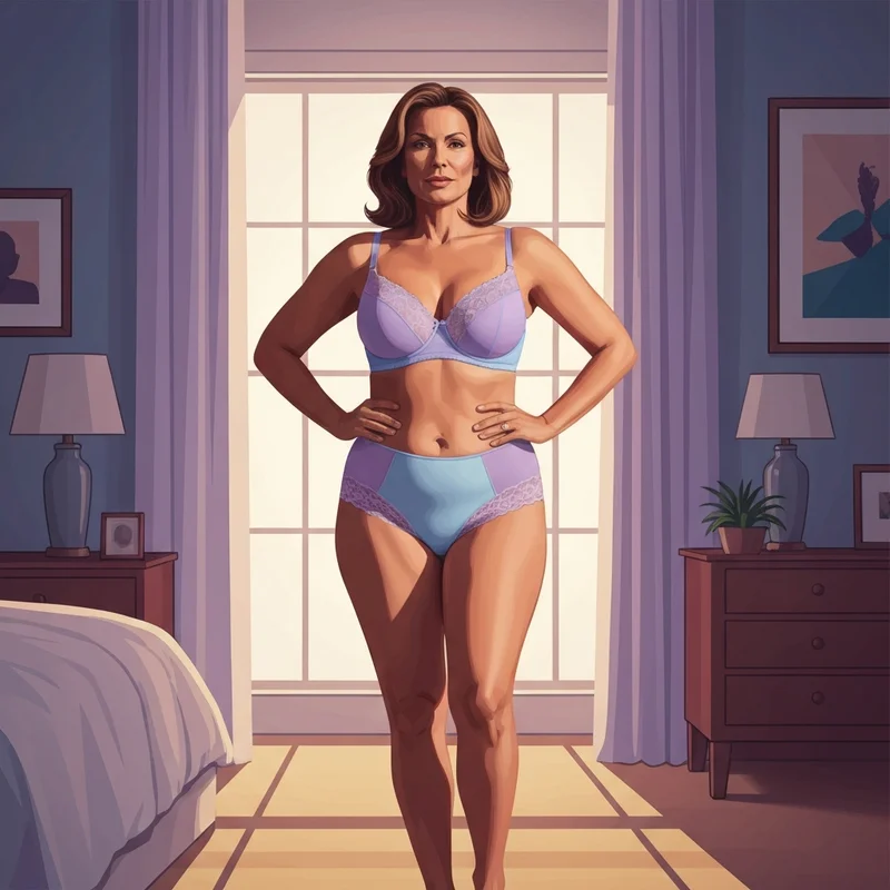 A woman experiencing confidence and support in her perfectly fitted 44d bra