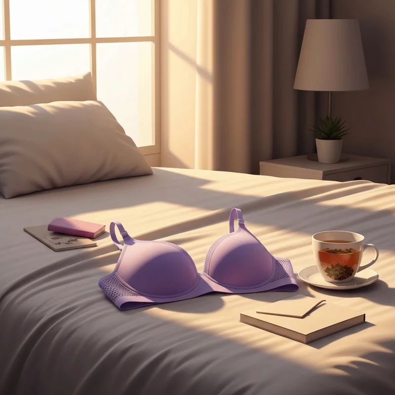 A comfortable wireless bra featured in various huug bra reviews, styled in a peaceful home setting.