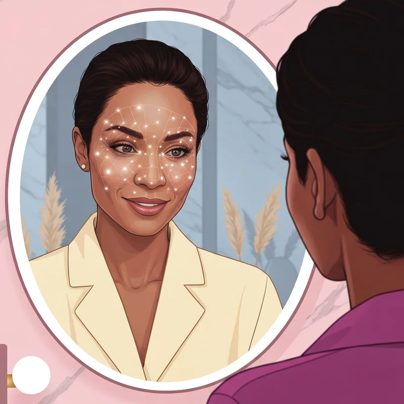 A detailed map of botox injection sites on a woman's face for a natural glow-up.