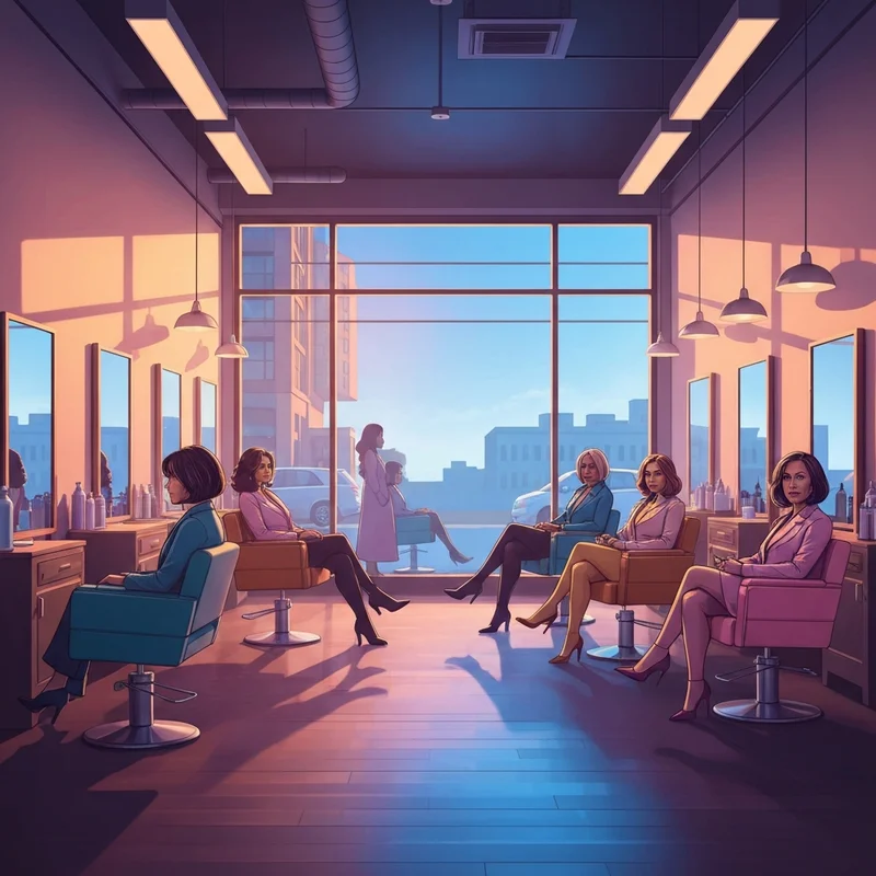 A busy morning scene at Billy Braid Action in Memphis showing professional braiding services.