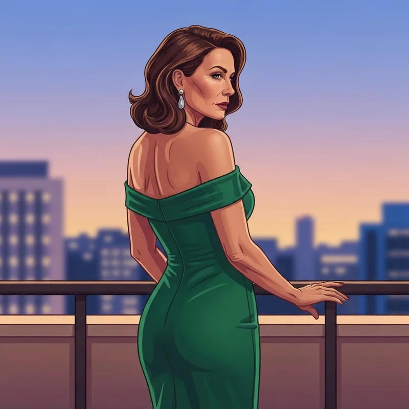 A woman in a formal gown showing the confidence provided by the best plus size strapless bra.