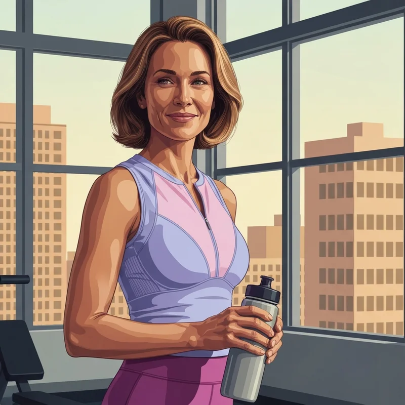 A woman wearing a high-performance padded exercise bra in a professional gym setting.