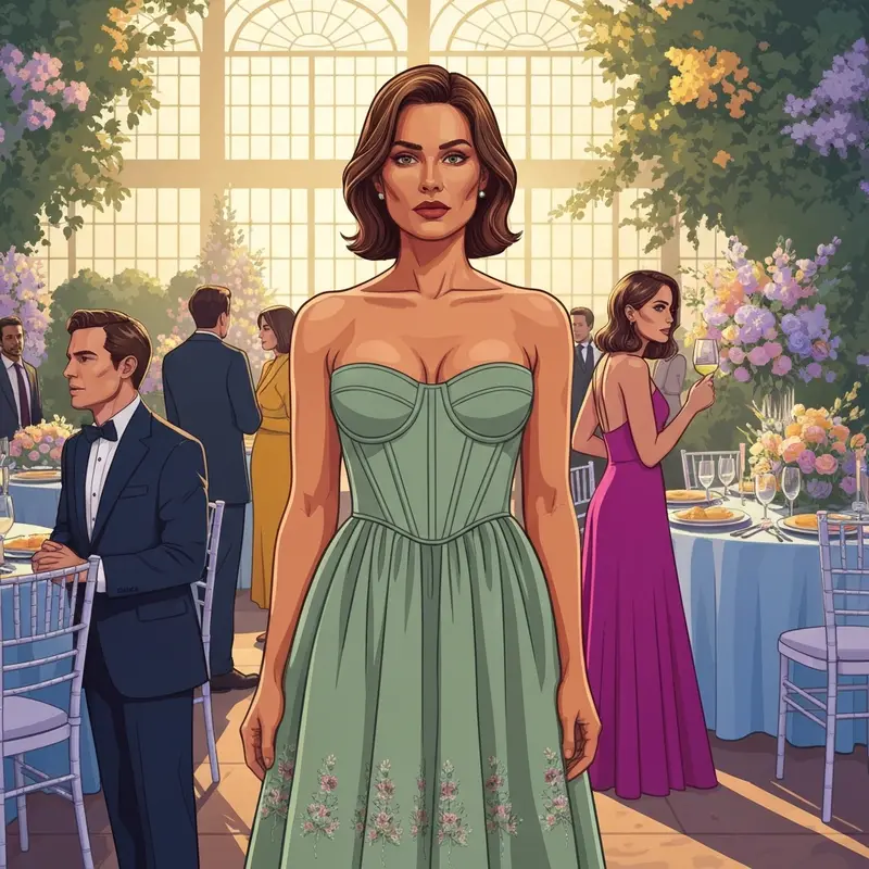 A stylish woman wearing one of the most popular house of cb dresses wedding guest options at an outdoor summer event.