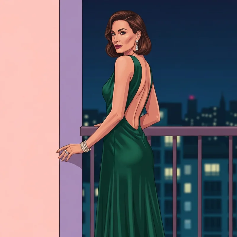 A woman wearing a backless silk gown showing the confidence provided by backless strapless shapewear.