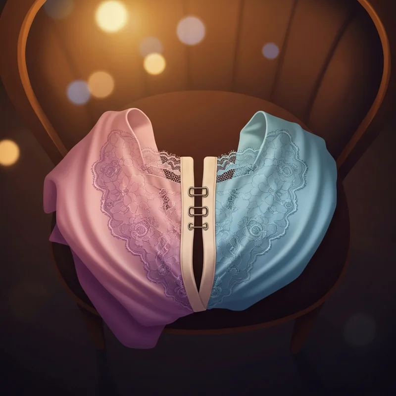 A close up of a delicate lace garment highlighting the metal clasp and showing how to unhook a bra effectively.