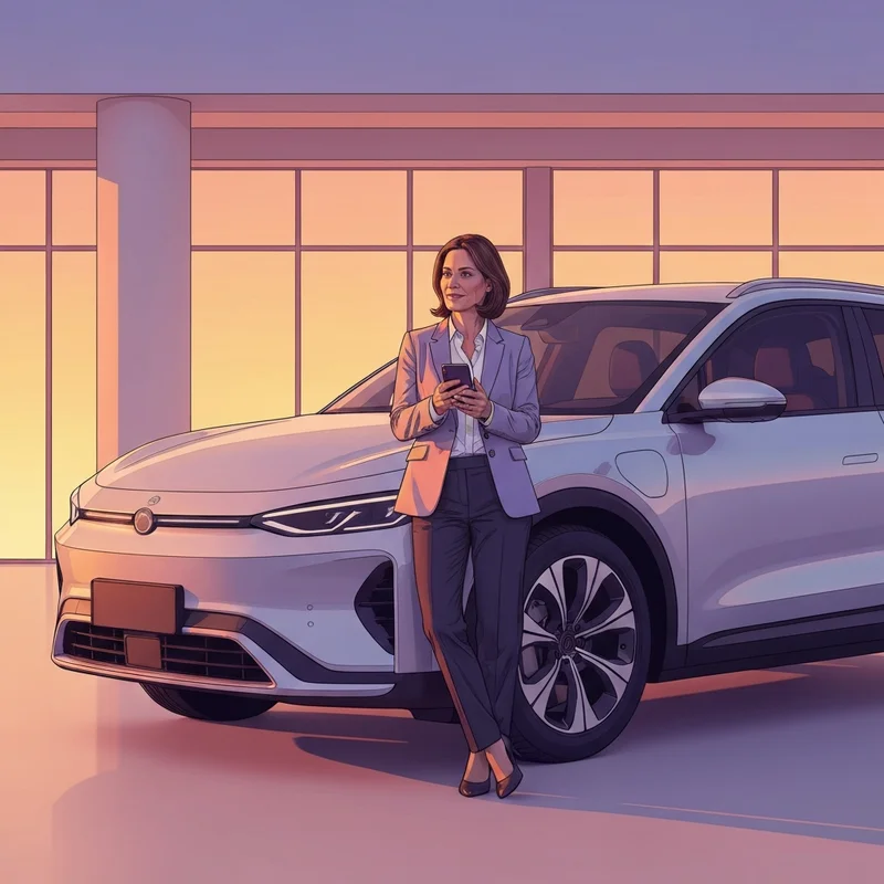 A savvy buyer standing next to a vehicle she purchased using the gm friends and family discount.