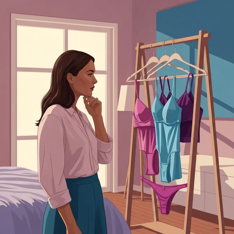 A young woman discovering her perfect 32dd bra size in a bright, modern setting.