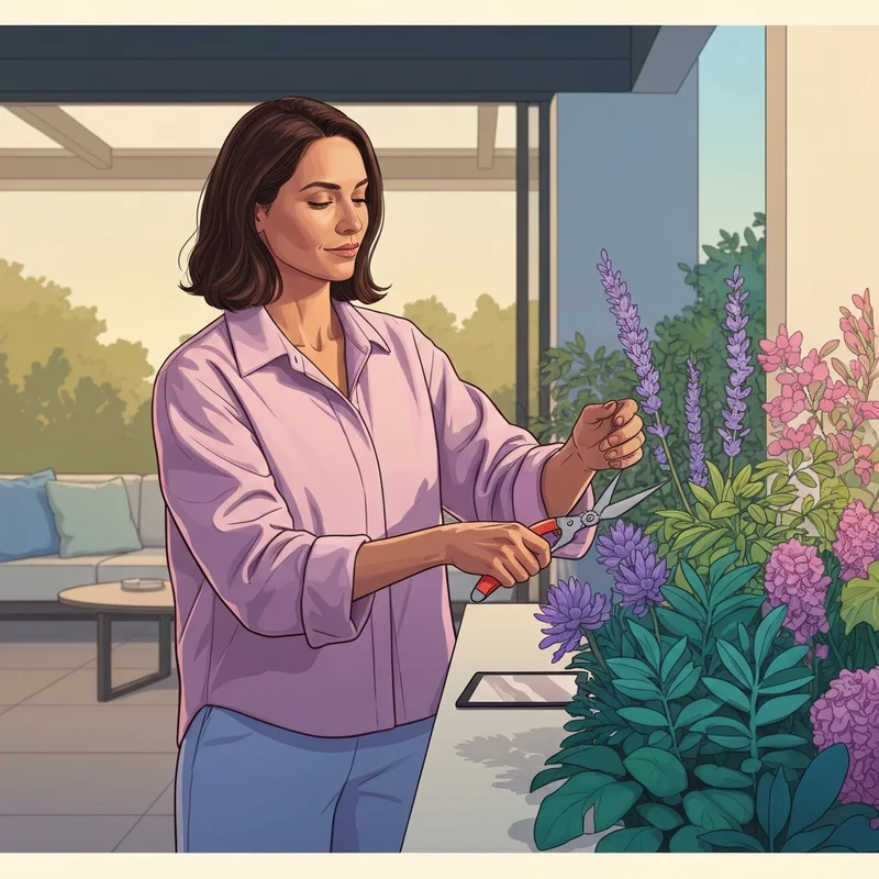 A woman intentionally curating her environment, representing the psychological process of friend selection.