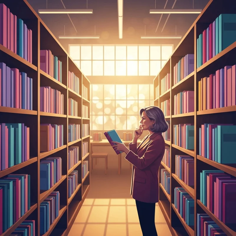 A woman browsing a vast collection of used books at a Friends of Pima County Library sale in Tucson.