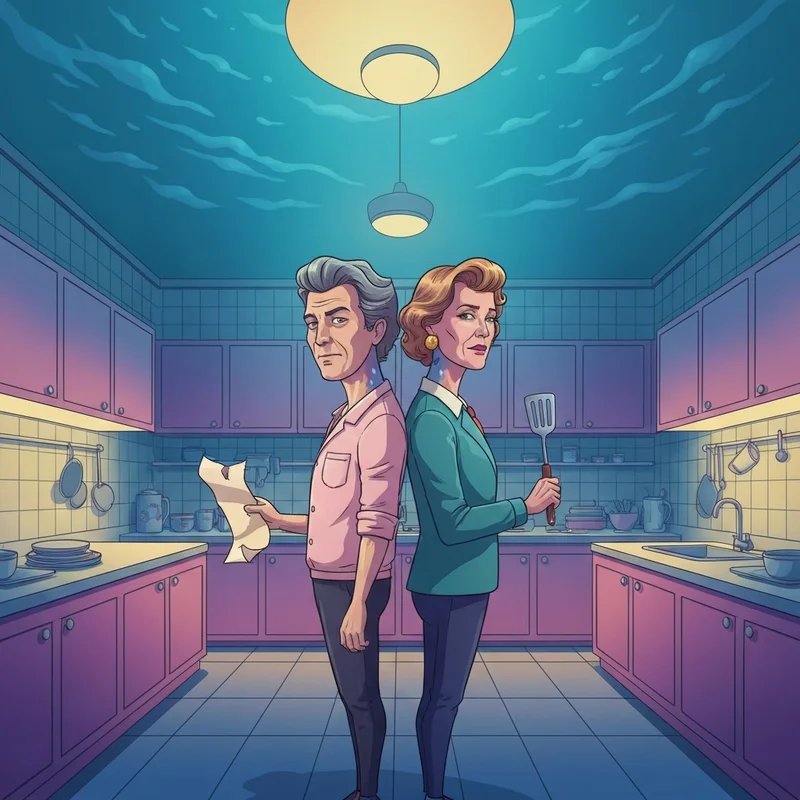 A symbolic representation of the spongebob squarepants friend or foe rivalry in a cinematic underwater setting.