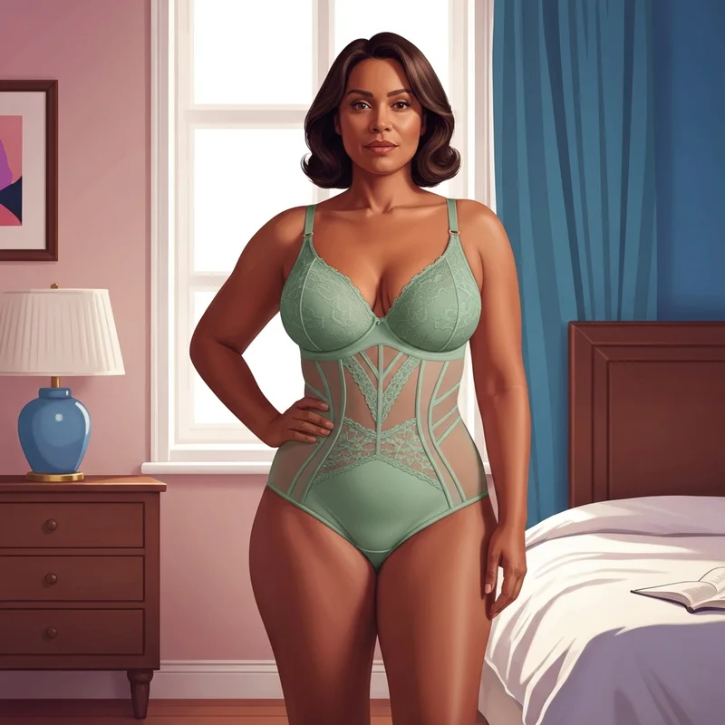 A woman wearing a perfectly fitted d size bra showing confidence and support.