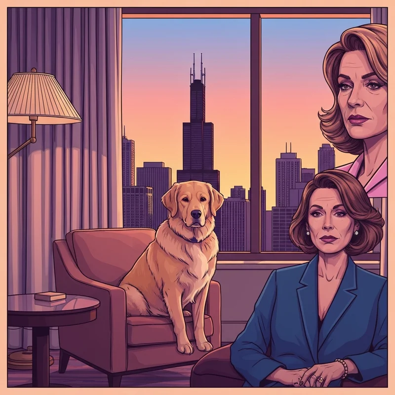 A happy dog resting in a luxury suite at one of the top dog friendly hotels chicago.