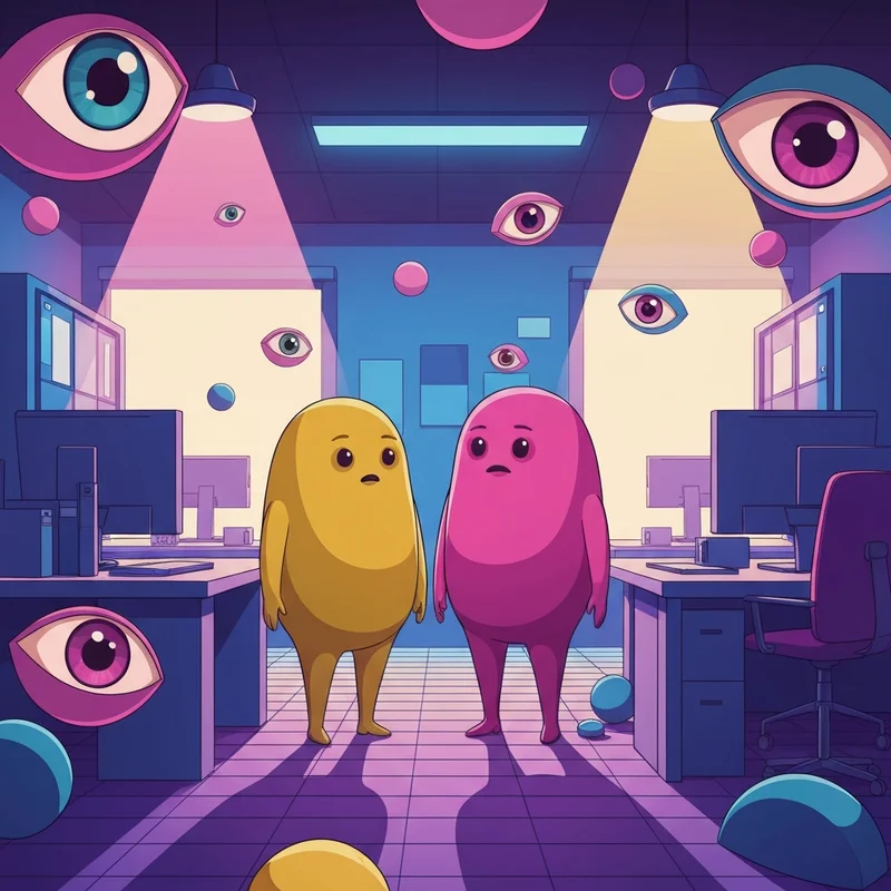 A surreal and colorful animation scene reminiscent of the chaotic vibes in smiling friends season 3 episode 1.