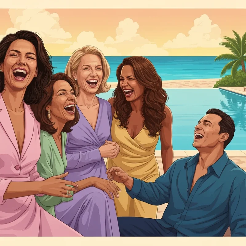 The vibrant vacation friends 2 cast archetypes enjoying a luxury beach getaway together.