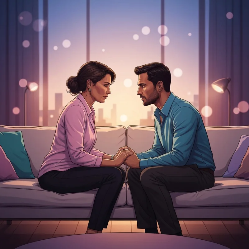 A cinematic scene illustrating the psychological tension behind a friends xxx search.