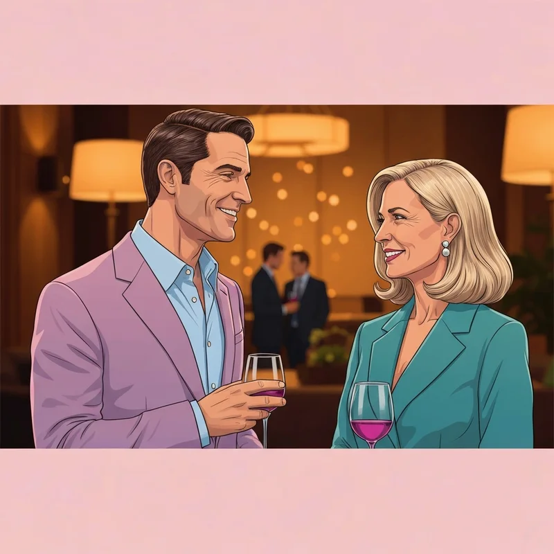 A professional couple exploring the carolina friends lifestyle at a high-end social event in Charlotte.