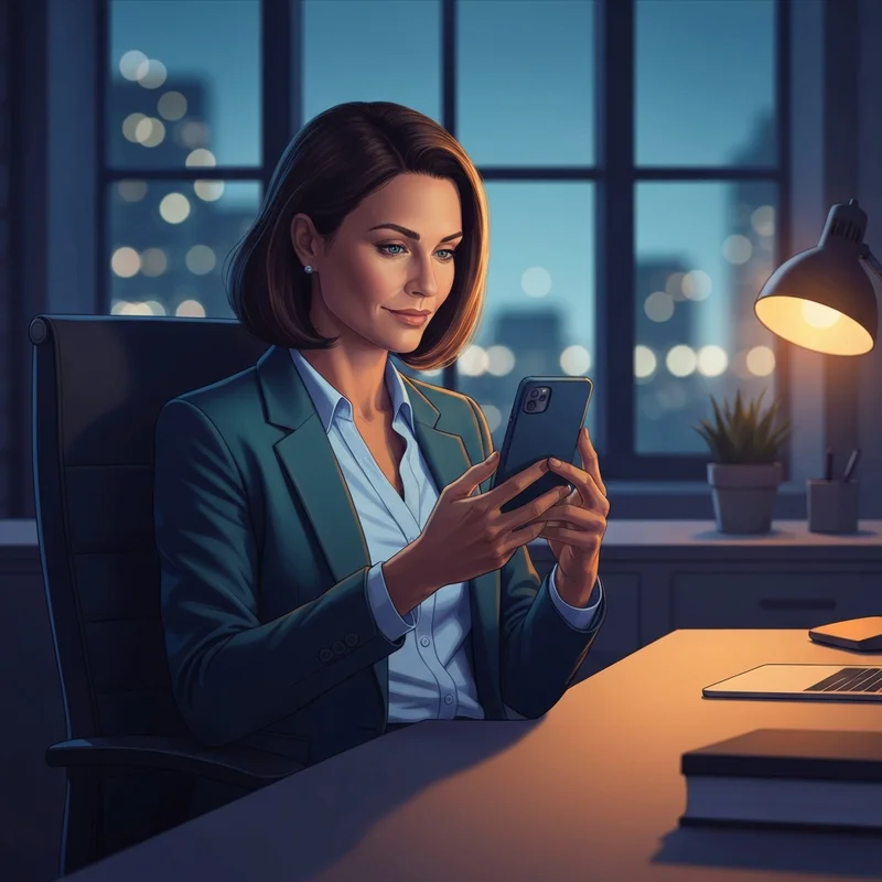 A young professional analyzing her social network to learn how to check on facebook friend request sent on a sleek smartphone.