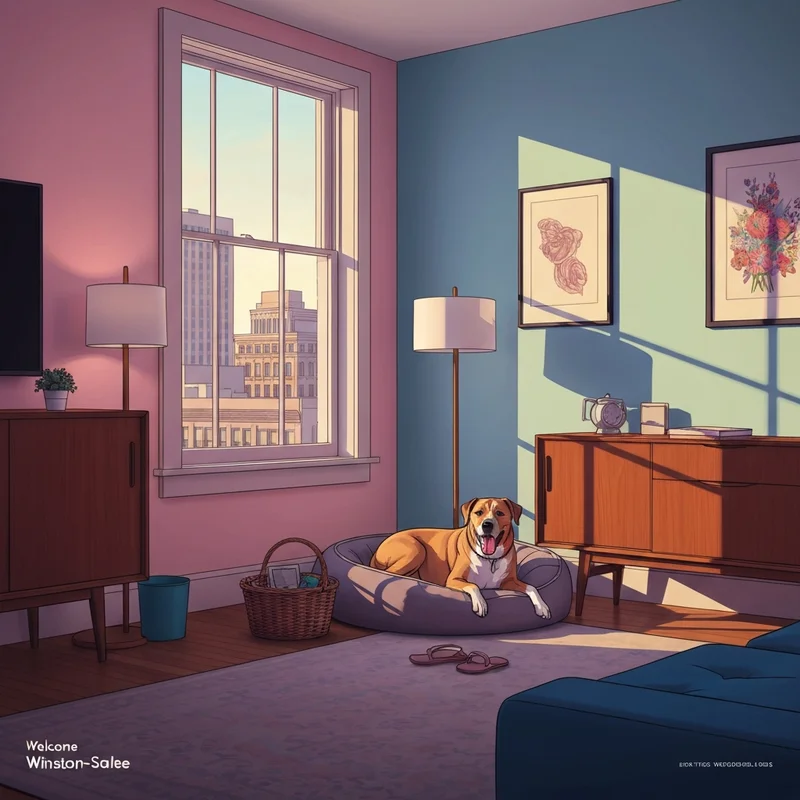 A golden retriever enjoying a stay at one of the top pet friendly hotels winston salem nc.