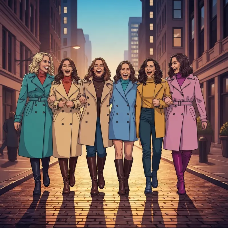 A high-status inner circle of women walking together, illustrating the loyalty found among the friends of taylor swift.