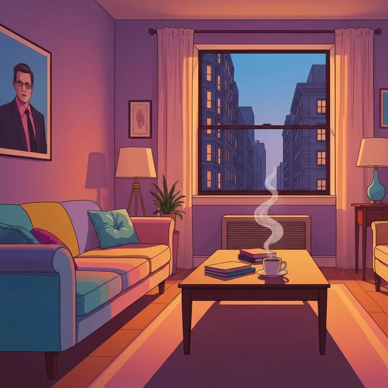 A nostalgic 90s apartment setting inspired by the friends 4th season architecture.