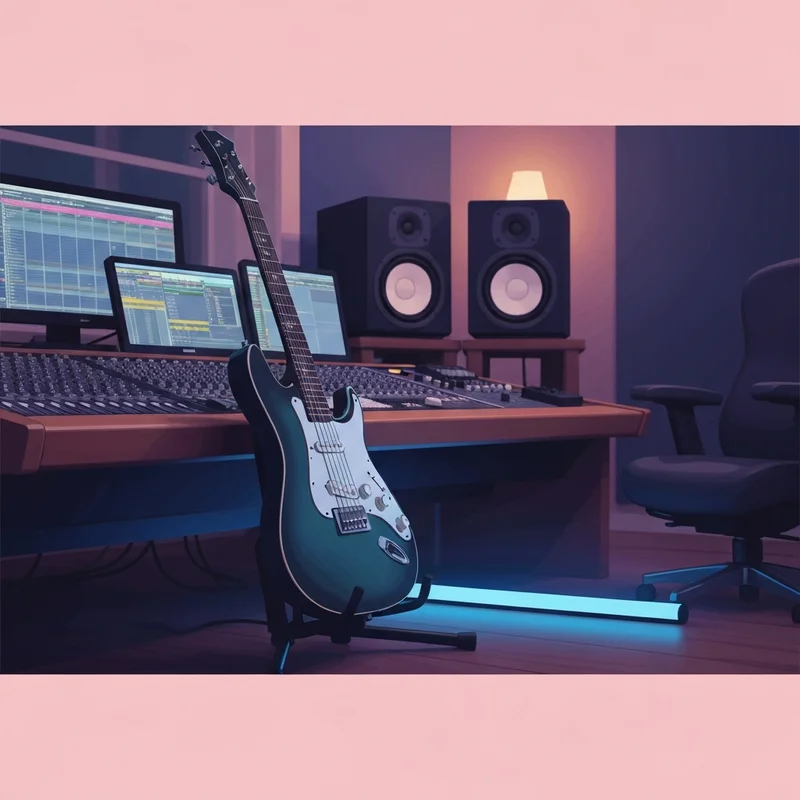 A professional home studio setup featuring high-end gear acquired through a musicians friend stupid deal.