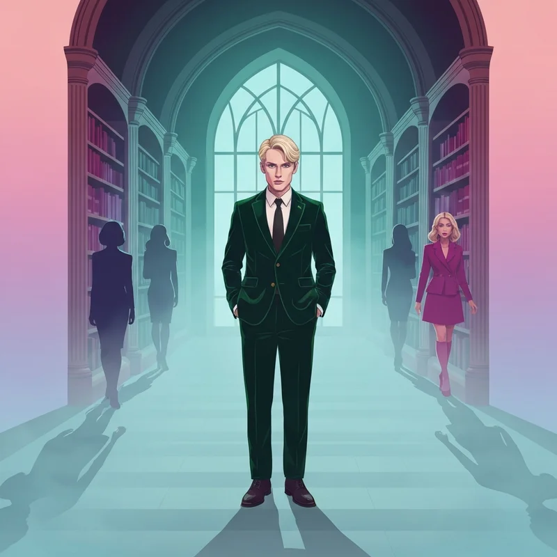 A cinematic depiction of the isolation felt by draco malfoy friends in the Slytherin common room.