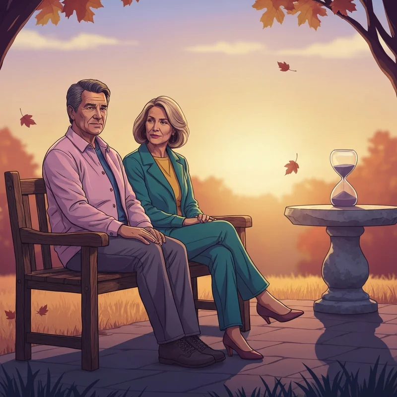 A reflective scene exploring the remember you must die meaning in a lifelong friendship during sunset.