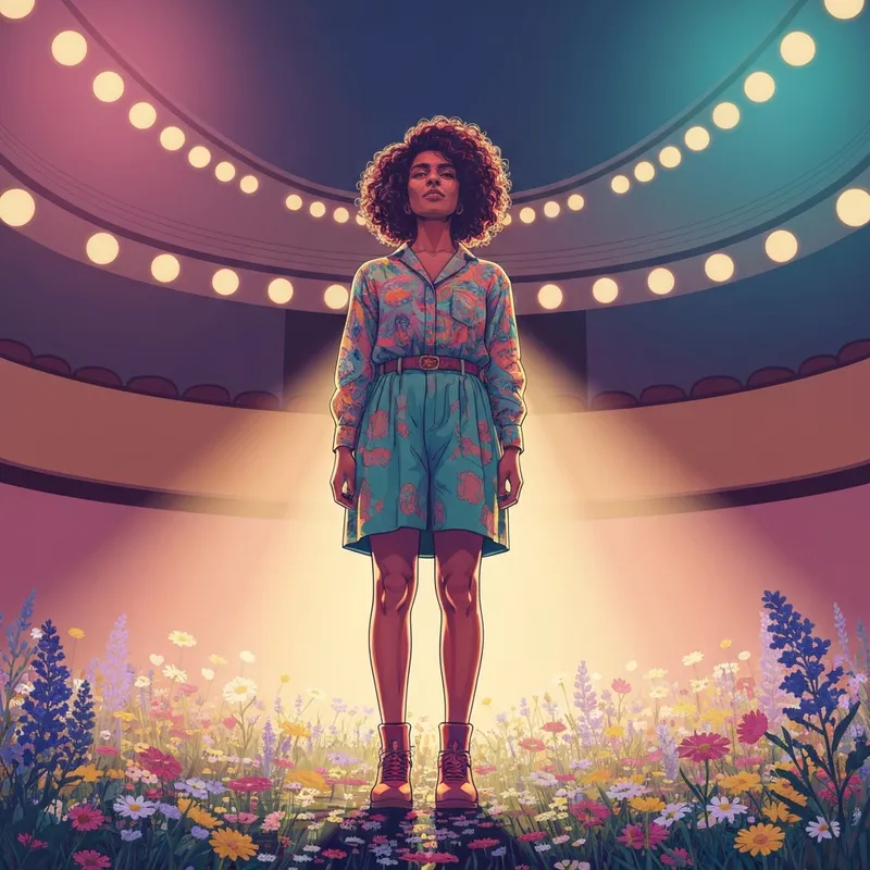 Soul pop artist Olivia Dean performing live with a warm, authentic expression after her 2026 Grammy win.