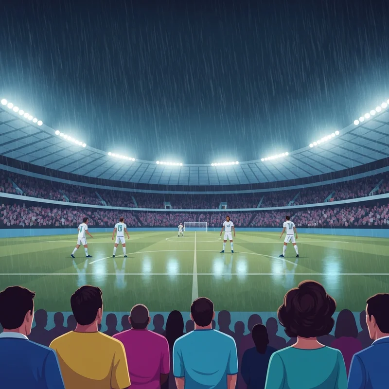 A dramatic scene of the tottenham vs man city football match at the North London stadium under lights.