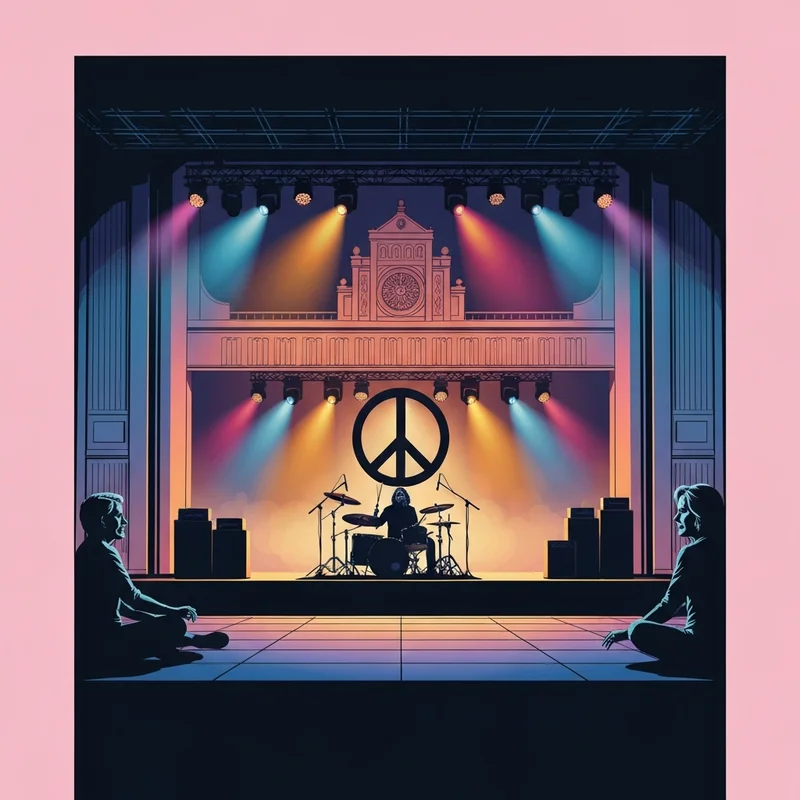 Ringo and Friends at the Ryman stage performance with iconic peace sign