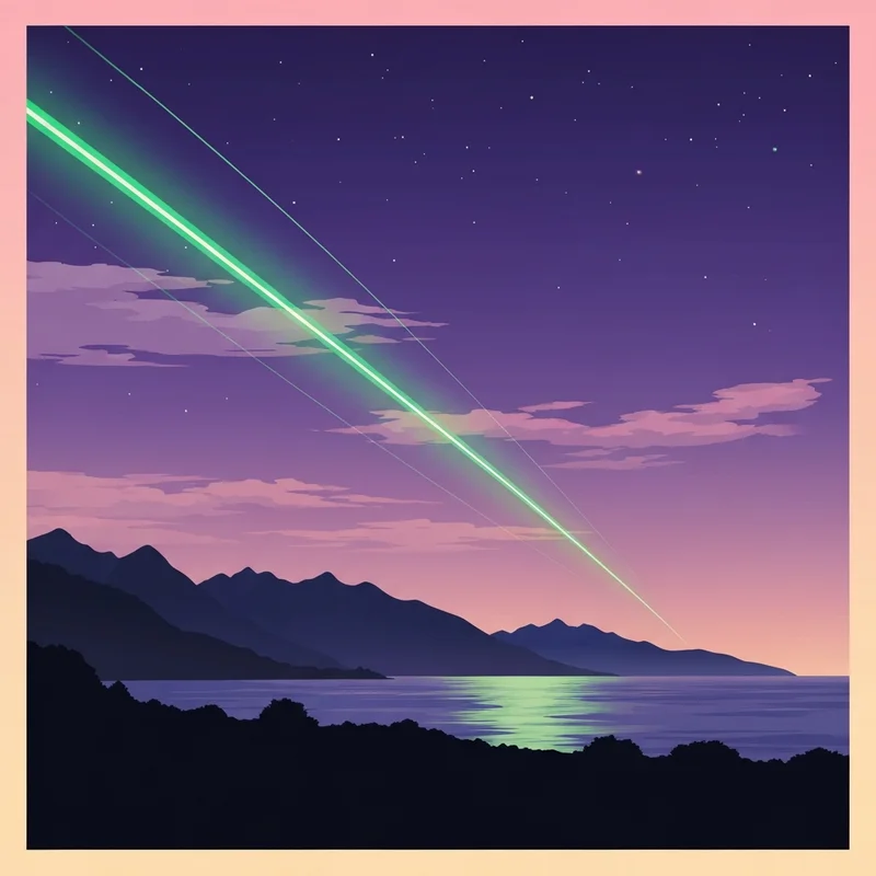 A vivid emerald bright light trail New Zealand witnessed streaking across the dark night sky over Wellington.