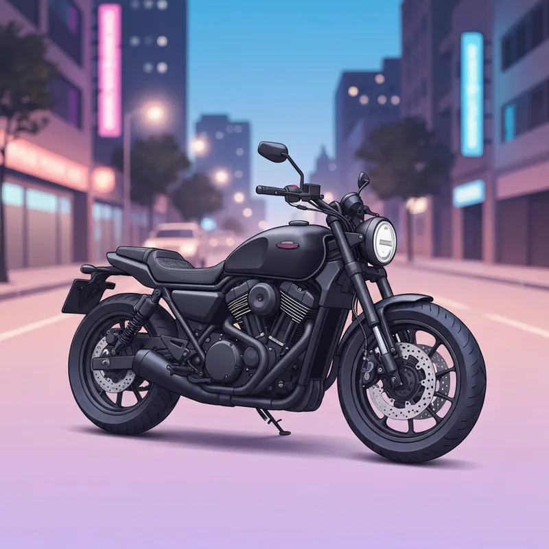 A modern 2026 Harley-Davidson Sprint parked on a city street at night.