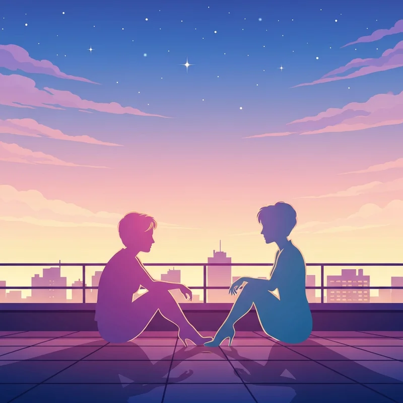 Two friends talking on a rooftop illustrating the qualities of a best friend