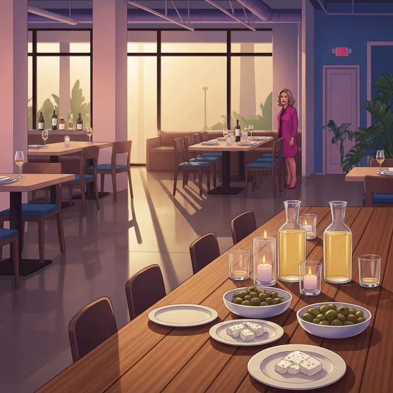 An intimate, candle-lit interior of Alisa Wine & Friends Venice on Abbot Kinney, featuring Mediterranean shared plates and curated wine.