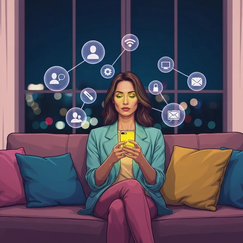 A person using a smartphone to learn how to see how many snapchat friends you have in a cinematic setting.