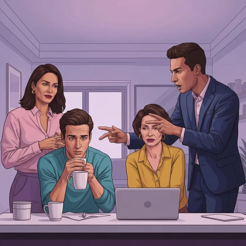 A group of friends dealing with that one friend who's too woke in a modern social setting.