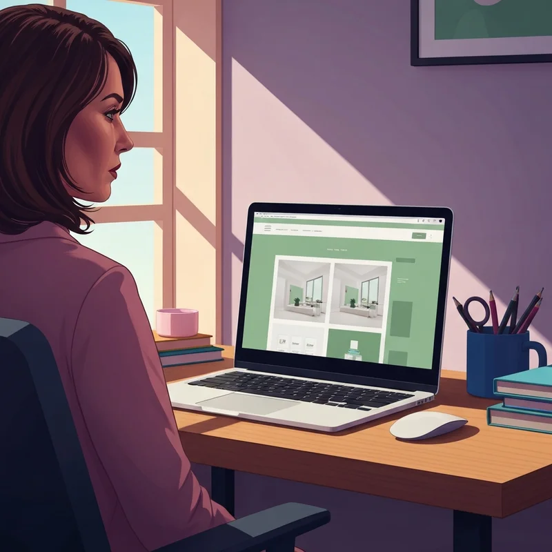 A high-end home office setup featuring an SEO friendly website on a laptop screen symbolizing professional success.