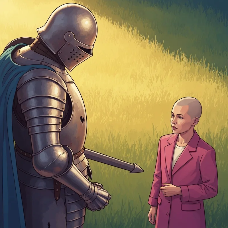 A cinematic scene from A Knight of the Seven Kingdoms Episode 3 featuring Ser Duncan the Tall and Egg.